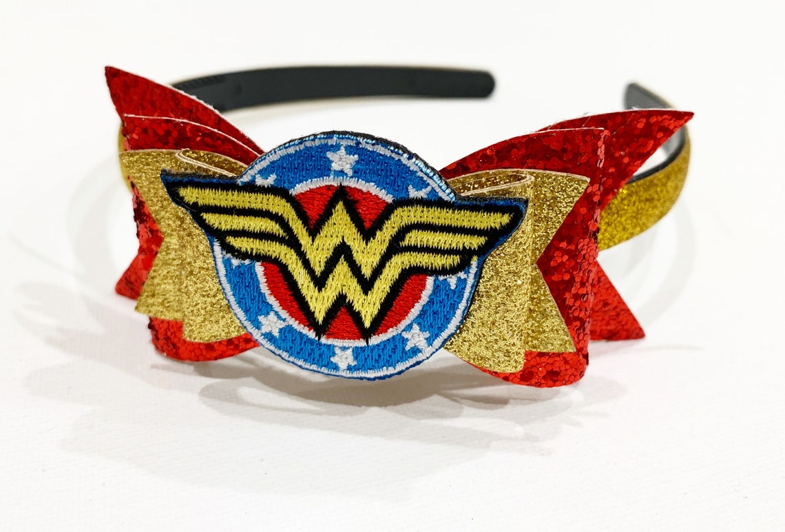 Wonder Woman Headband Wonder Woman Bow Girls Headbands Super Etsy