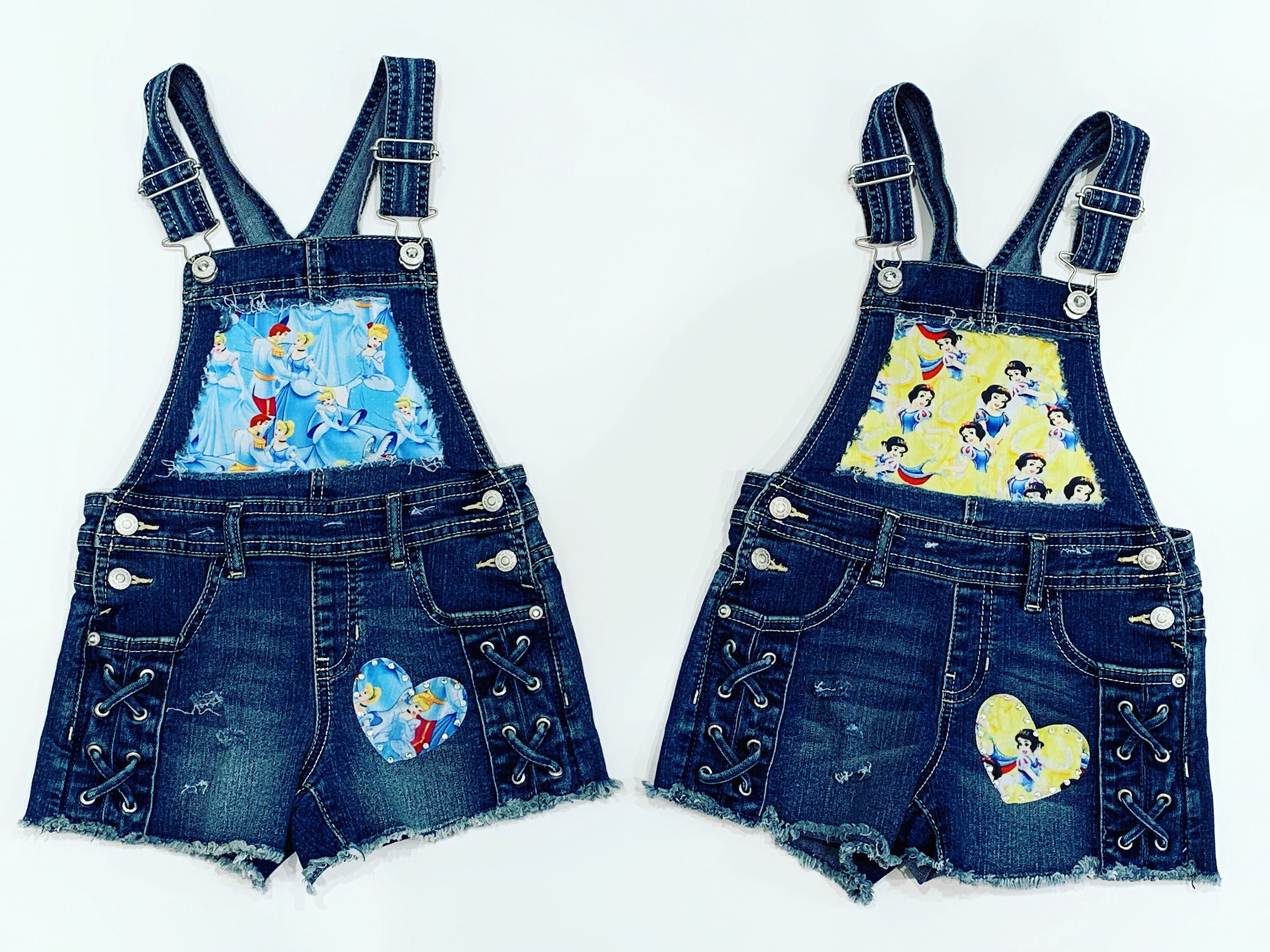 Princess overalls Snow White overalls Cinderella distressed Etsy
