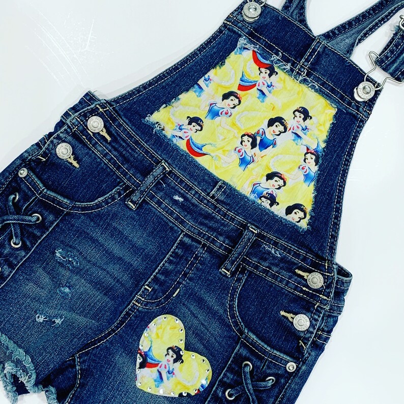 Princess overalls Snow White overalls Cinderella distressed Etsy