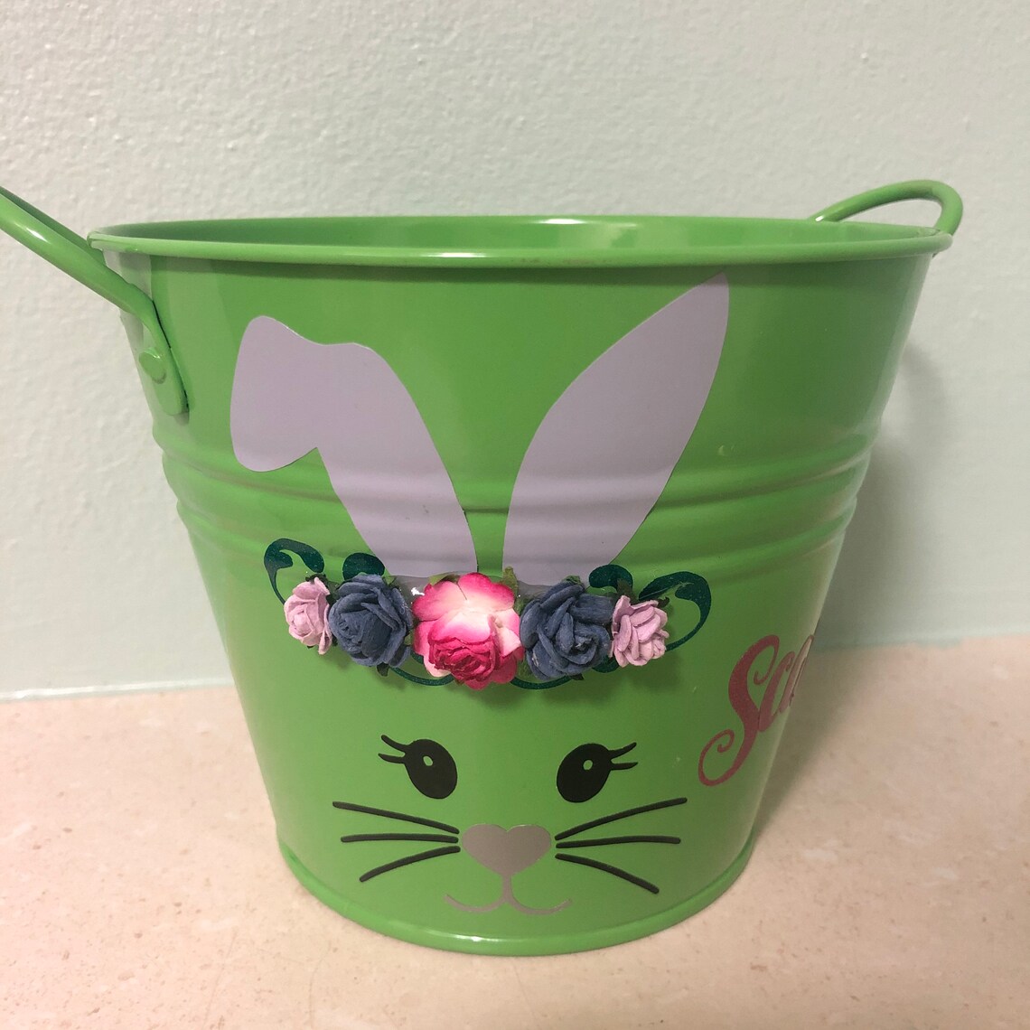 Personalised Easter Egg Hunt Tin Bucket Easter Hunt Bunny Etsy