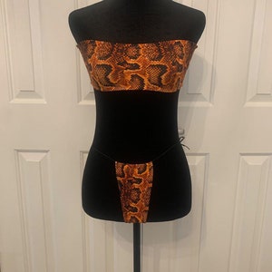Exotic snake print Bandeau set.