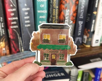 Tiny Bookstore Sticker | Bookish Laptop Decal