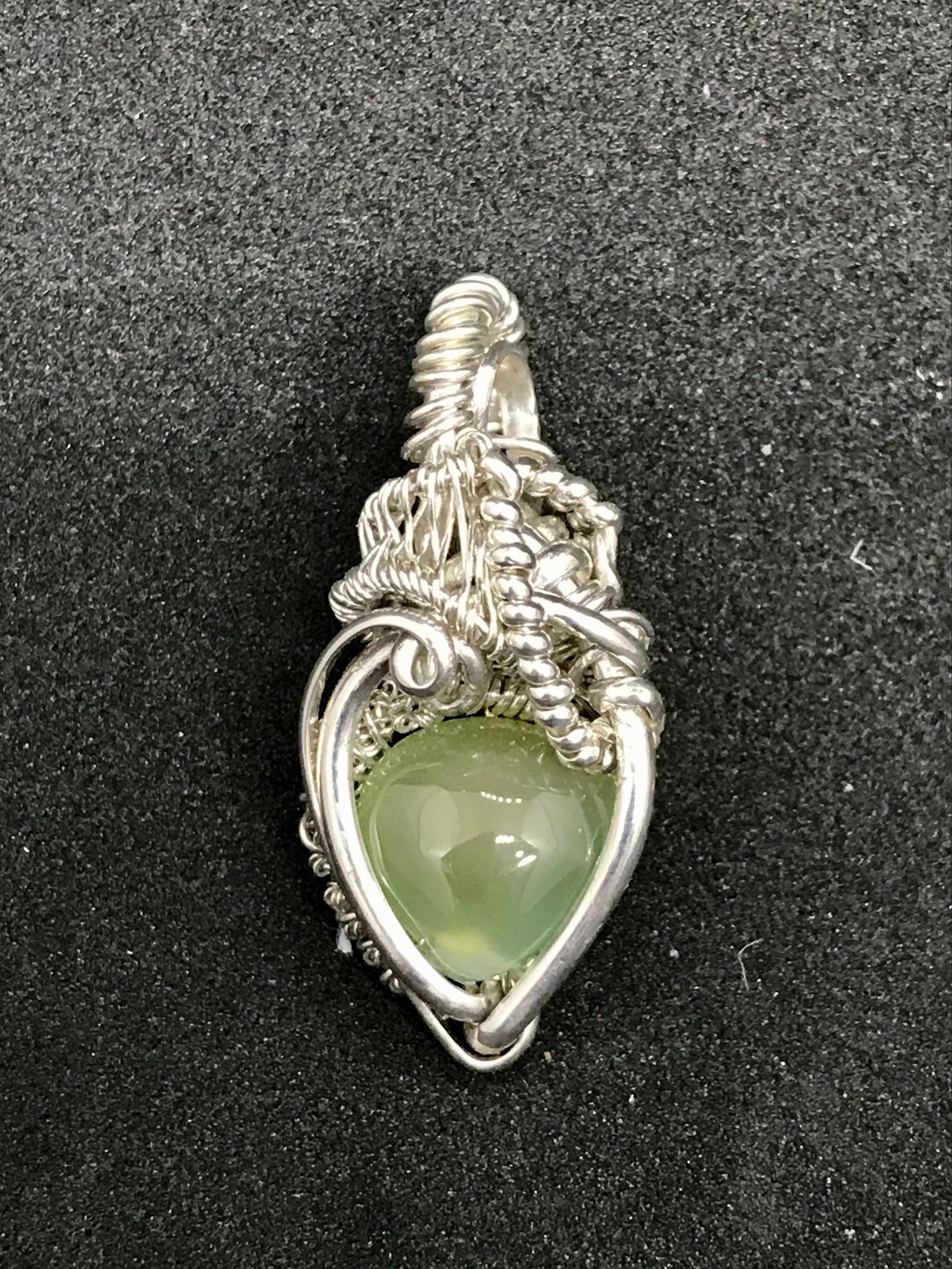 Serpentine Wire Wrapped Pendant Sterling Silver Wire Wrap Etsy Canada
