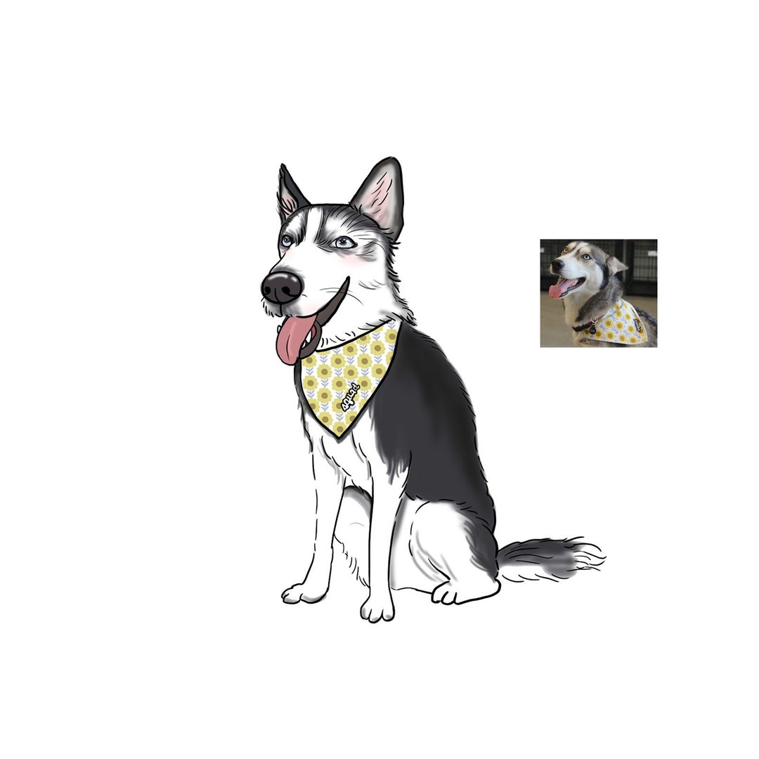 Custom Pet Portrait Illustration, Dog Portrait, Cat Portrait, Custom