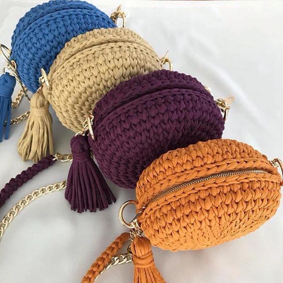crochet circle purse
