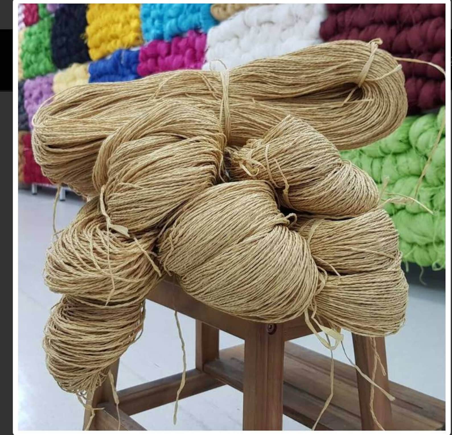Yarn Raffia Natural yarn 100 cellulose yarn natural raffia Etsy