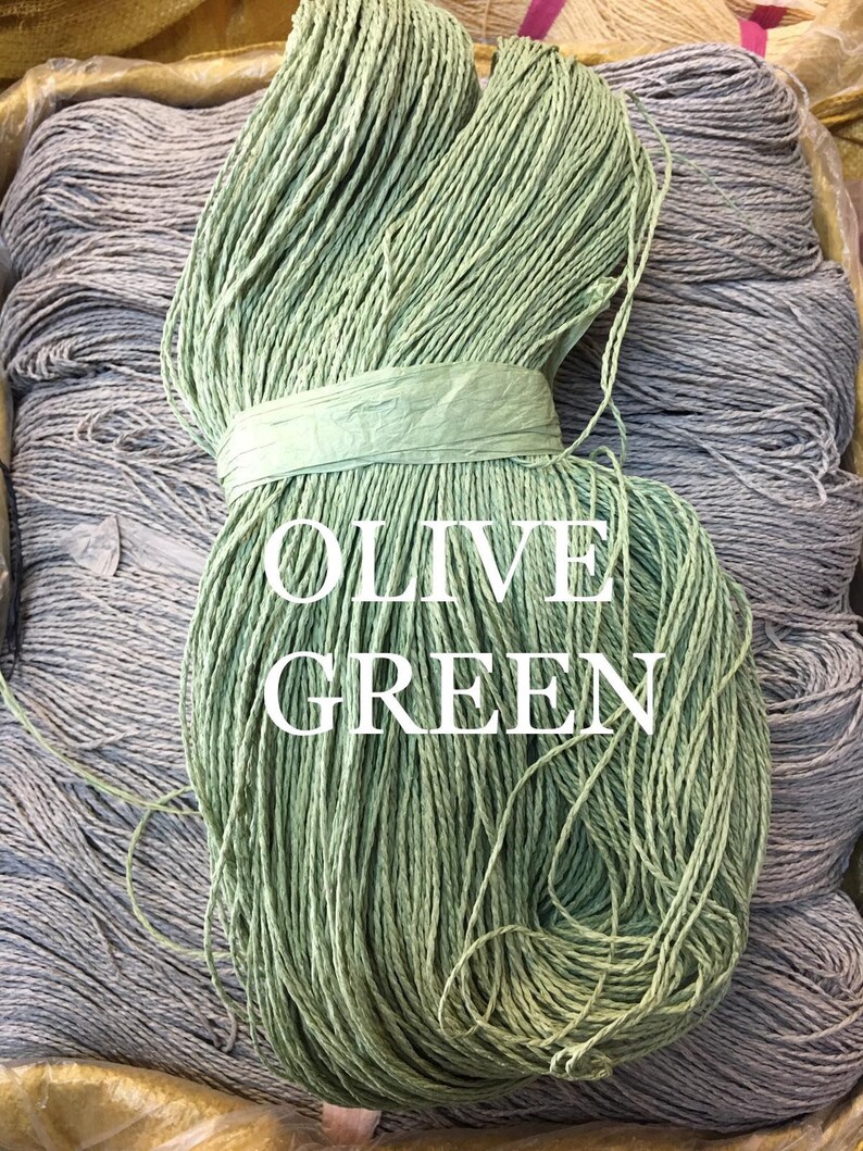 Dark Olive Raffia Yarn / 200grams Yarns for Straw hat / Raffia Etsy
