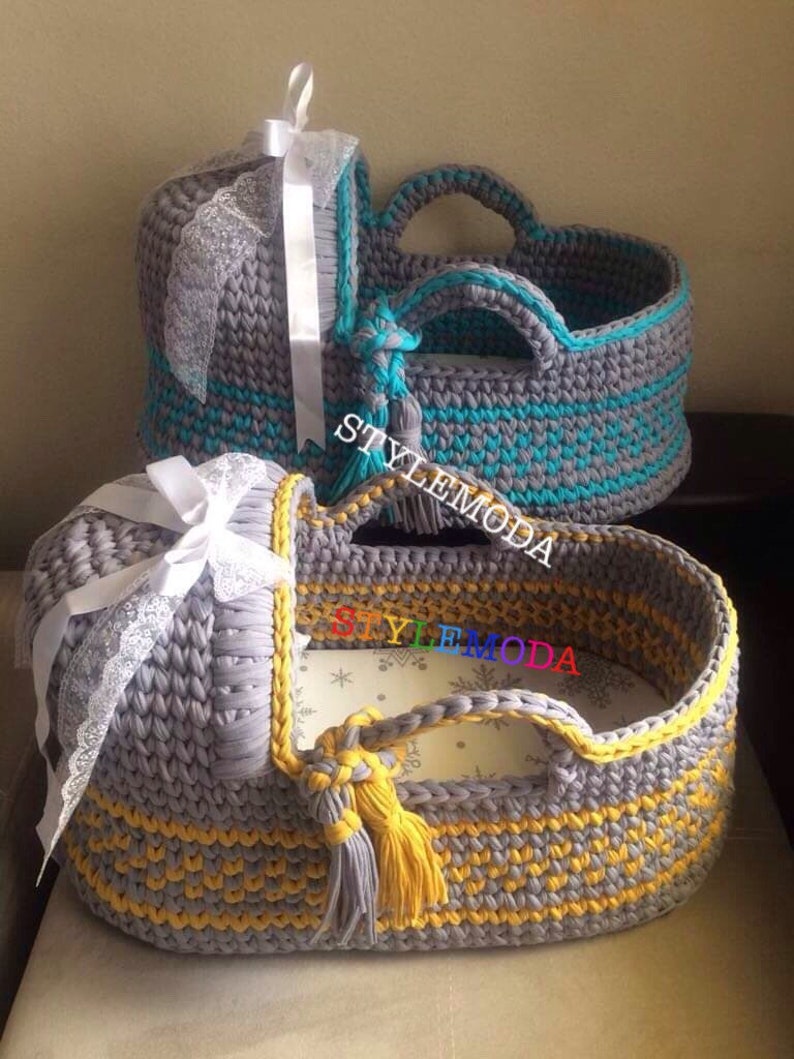 Baby Moses Basket Personalized Baby Crochet Moses Etsy