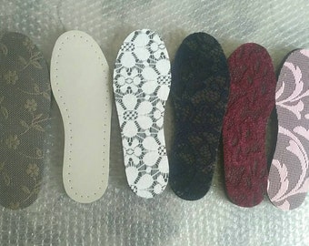 10 pairs insoles for DIY slippers crochet soles 2 layer with holes for shoes and insoles felt  soles with holes US4-12 Shoes Insoles & Accessories Insoles crochet insoles 