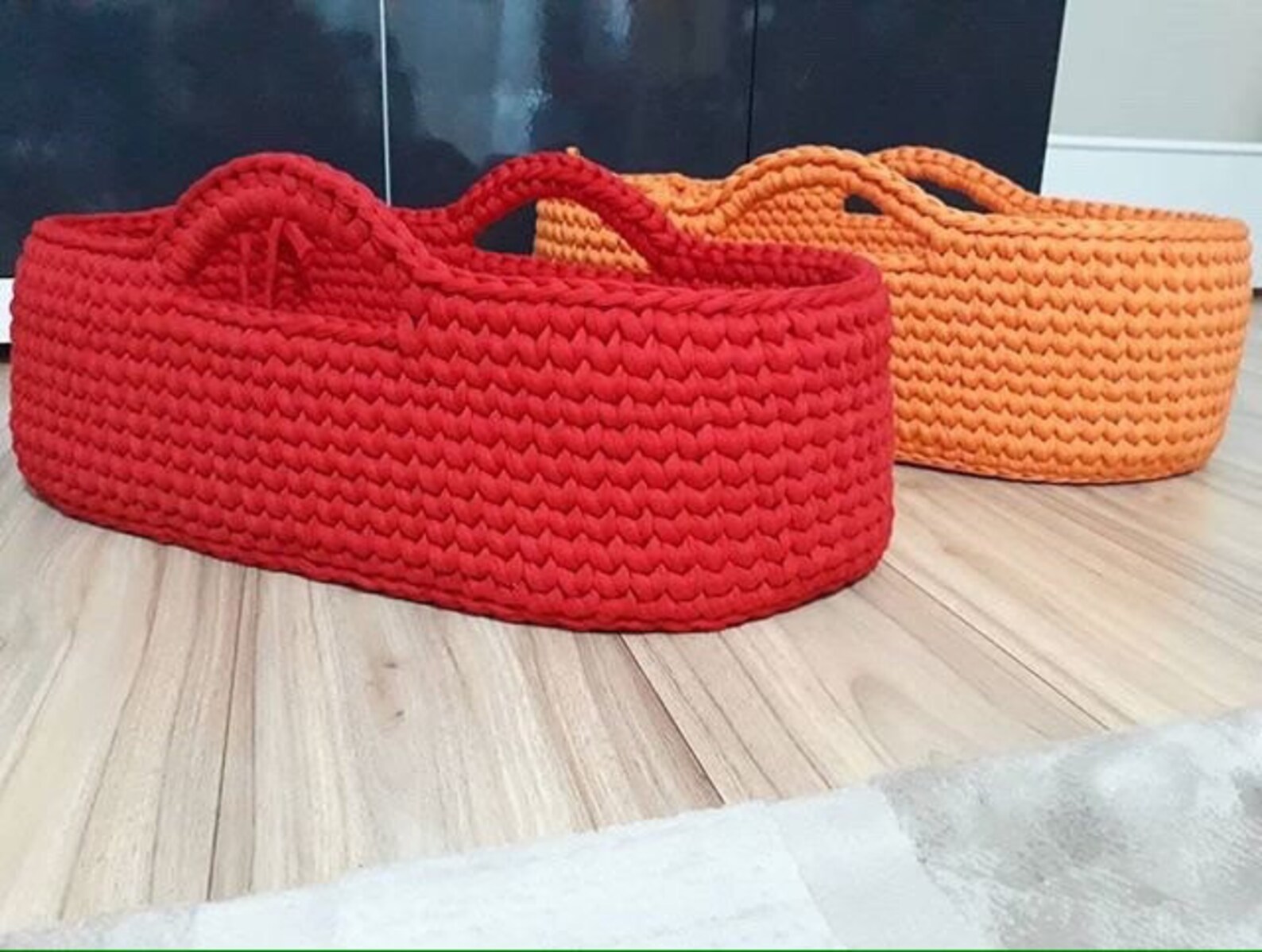 DIY baby moses basket Kit Set with yarn Wooden Bottom cradle Etsy