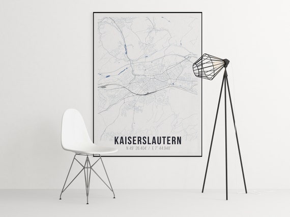 City Of Kaiserslautern Map Etsy