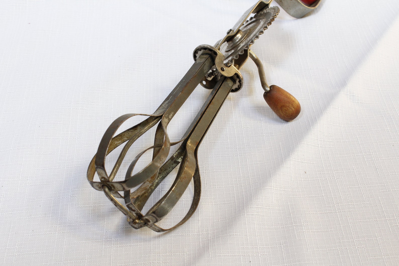 Vintage A & J High speed egg beater stainless red wood handle Etsy
