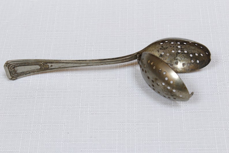 Antique E&JB Silverplate Tea Strainer / Tea Spoon Strainer Etsy
