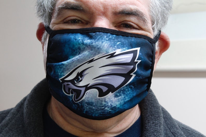 Set of 2 Eagles Face Masks Single layer polyester. Washable Etsy