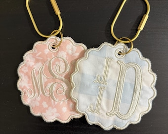 Monogrammed Windel Taschenanhänger