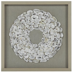 YuDeco Oyster Shell Rings Shadow Box Wall Décor (MS30149C)