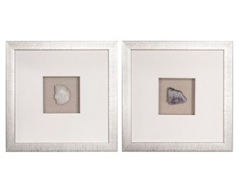 HUJI Handmade Natural Crystal Shadow Box Wall Décor Set of 2