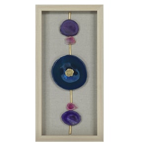 YuDeco Natural Agate Slice Shadow Box Wall Décor (MS55697A)