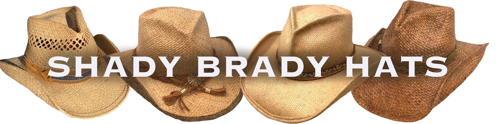 Chapeau De Cowboy Shady Brady En Paille De Raphia - Taille S Avec Bande En Cuir - Neuf