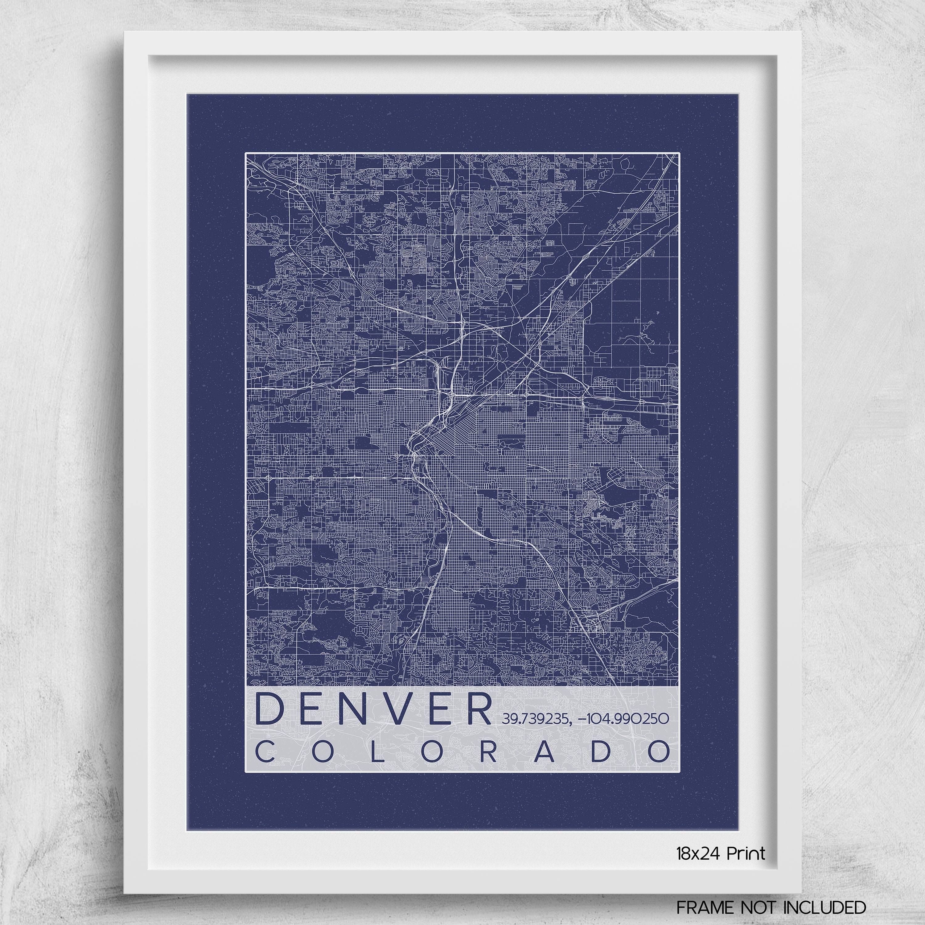 Denver Colorado City Map Print Poster Blue Green Mile High | Etsy