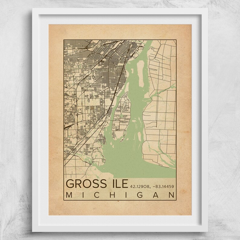 Grosse Ile City Print City Map City Map Poster City Map - Etsy
