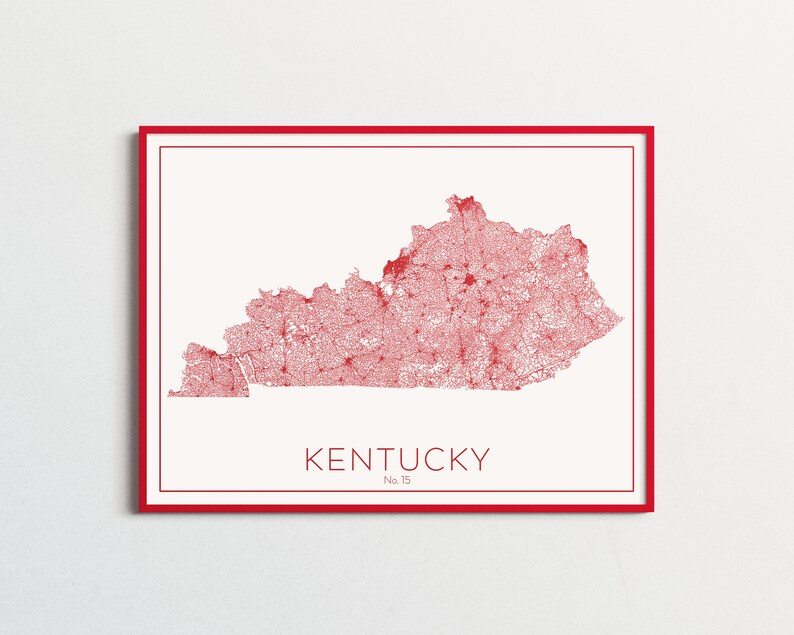 Kentucky Wall Art Map Art Print Wedding Decor Wedding Etsy