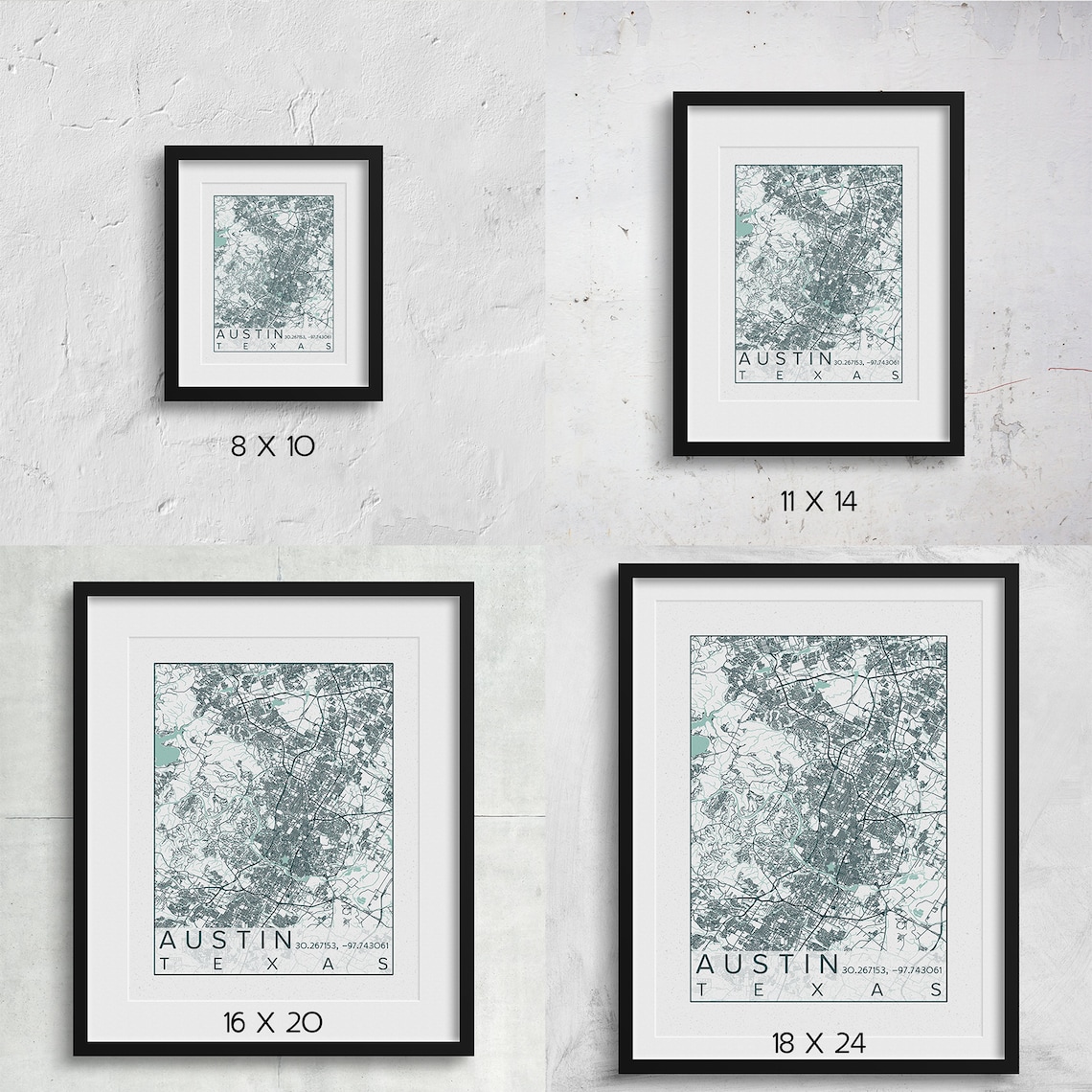 Huntsville Alabama City Map Print Poster Blue Green Huntsville - Etsy