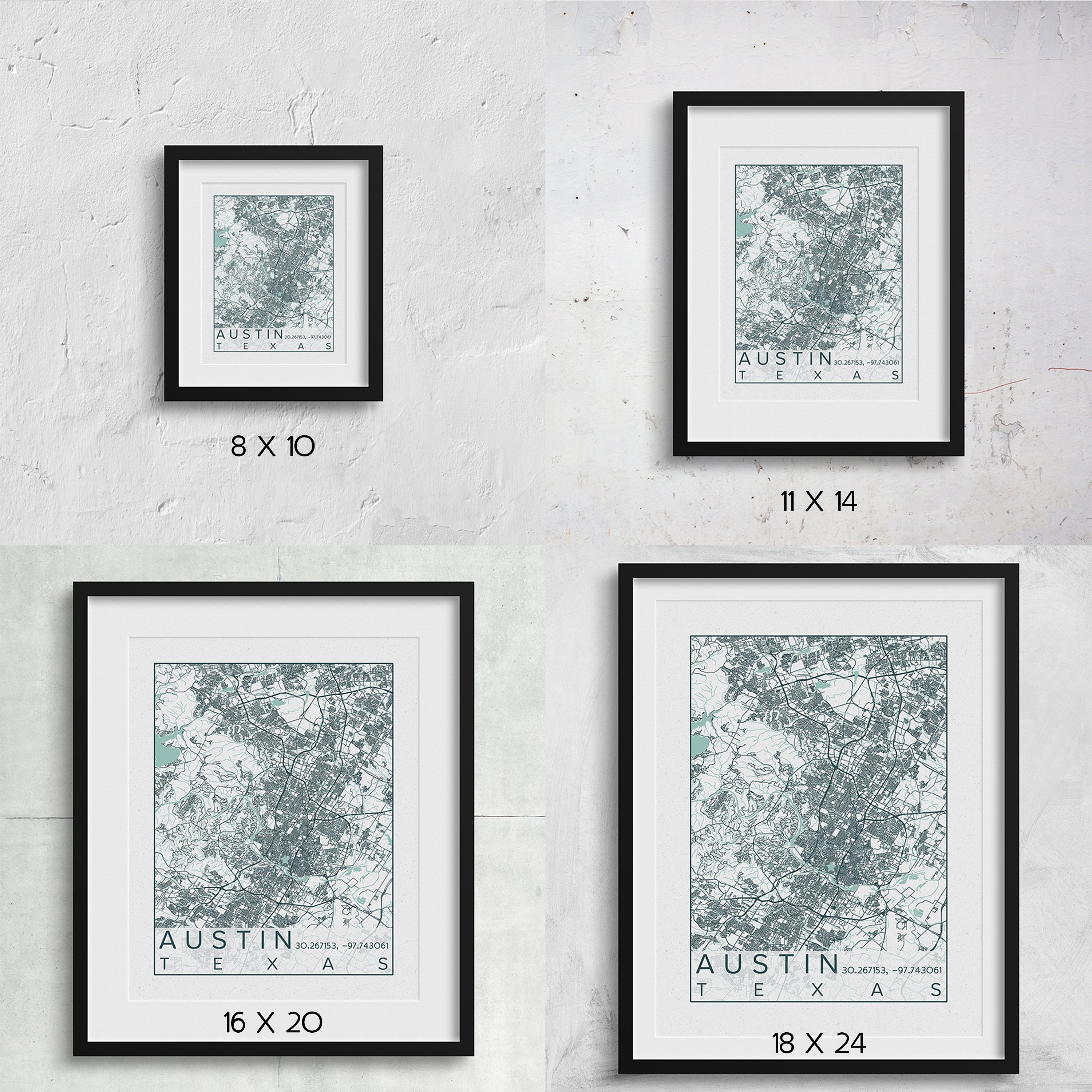 Huntsville Alabama City Map Print Poster Blue Green Huntsville | Etsy