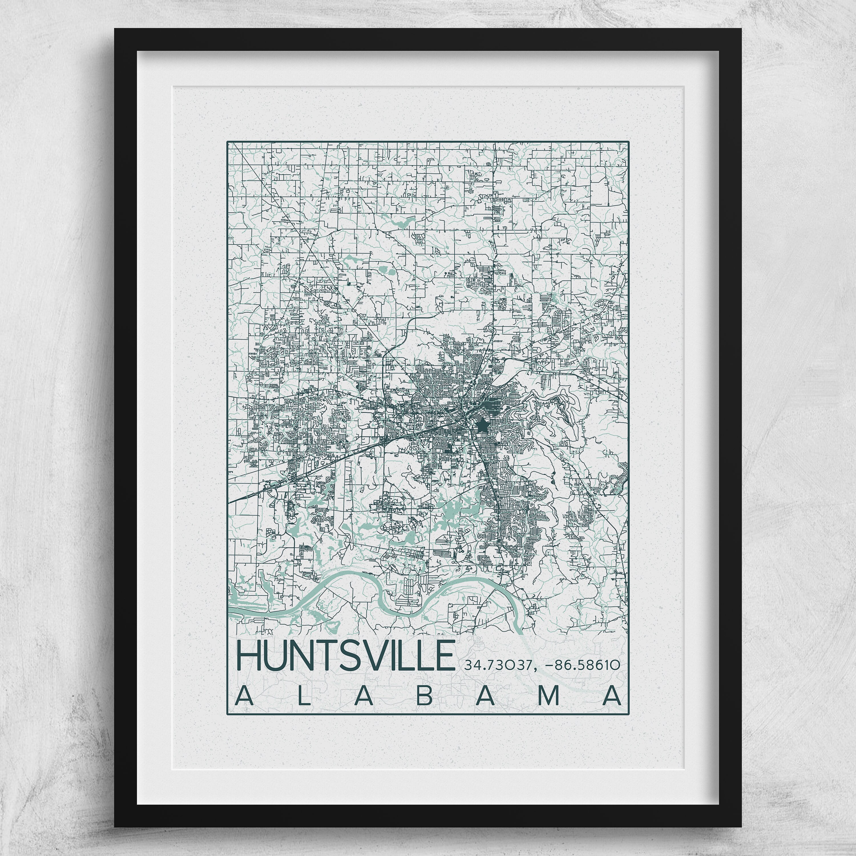 Huntsville Alabama City Map Print Poster Blueprint Plans | Etsy