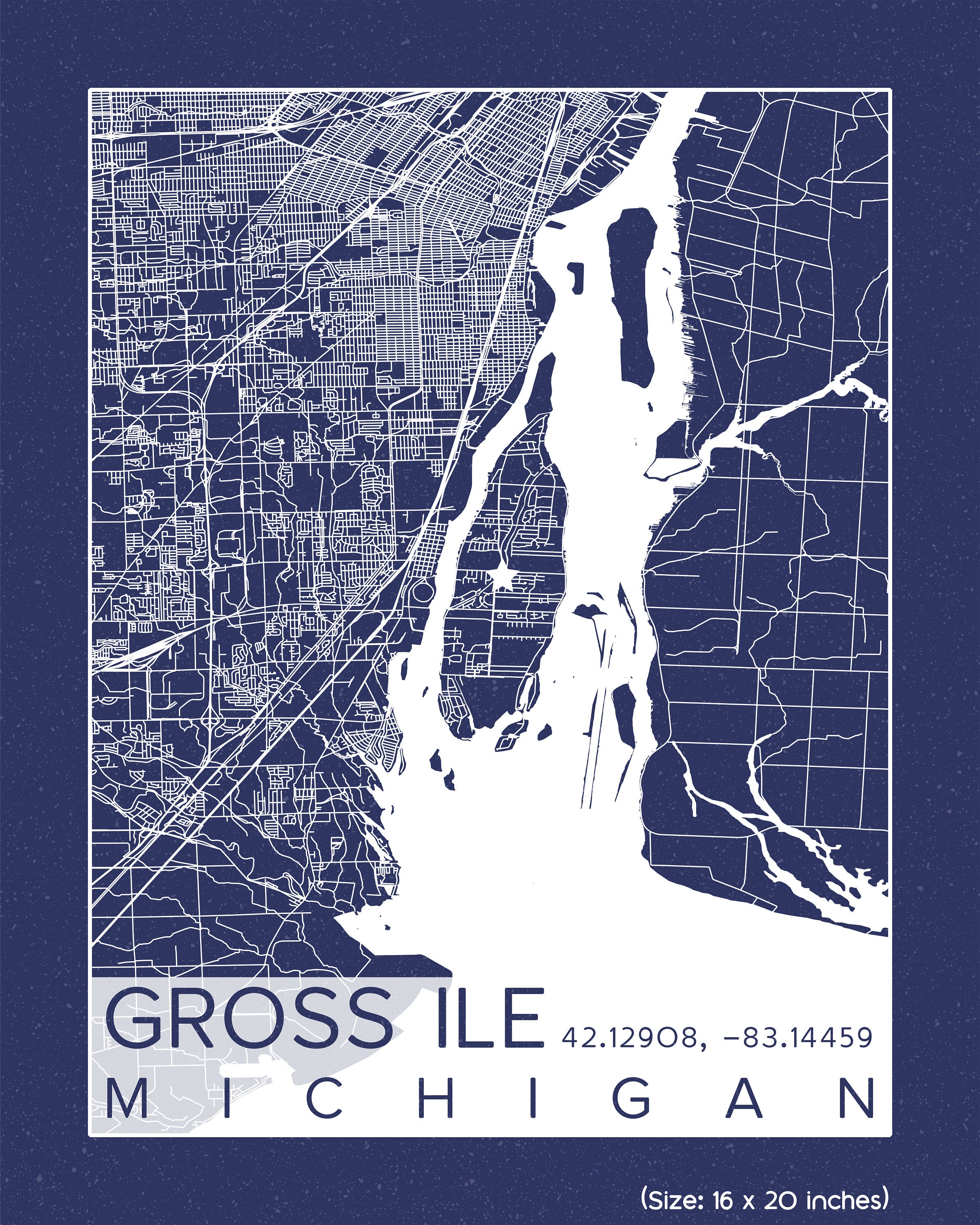 Grosse Ile City Print City Map City Map Poster City Map Etsy