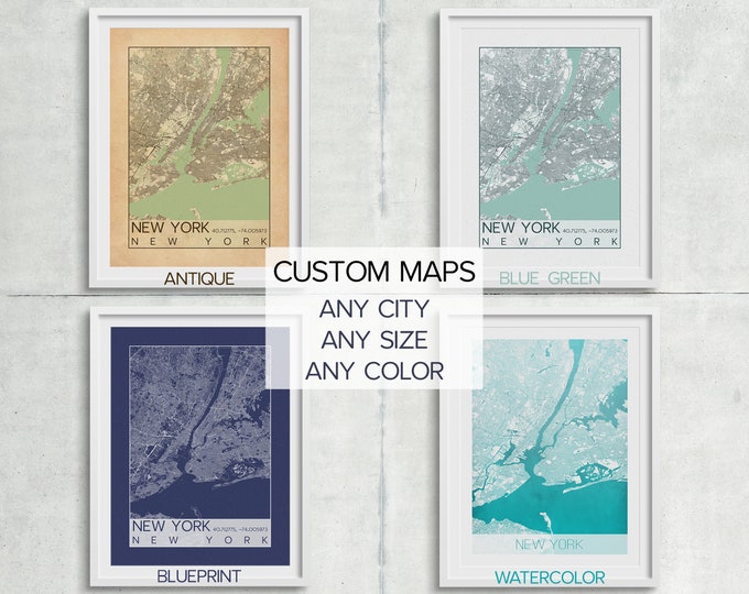 Custom City Map Wall Art