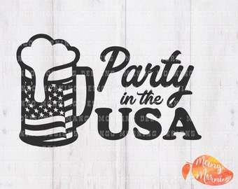 Beer Svg, America Svg, Beer Gifts, USA Svg, Patriotic Svg, Beer Mug Svg, 4th of July Svg, America TShirt, Dxf, Svg Files for Cricut, Decal
