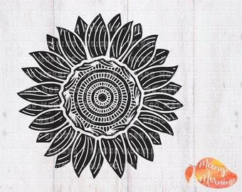Sunflower Svg, Zentangle Svg, Sunflower Design, Sunflower Png, Sunflower Shirt, Motivational Svg, Gifts for Her, Svg files for Cricut, Files
