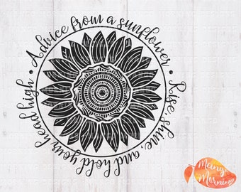 Sunflower Svg, Zentangle Svg, Sunflower Design, Sunflower Png, Sunflower Shirt, Motivational Svg, Gifts for Her, Svg files for Cricut, Files