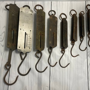 Vintage Lot of 8 Brass Spring Balance Scale - Various Sizes and Brands