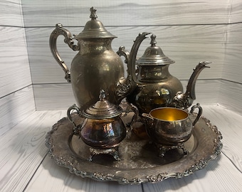 Vintage ONEIDA Silver plate 4-Piece Coffee/Tea Service Set