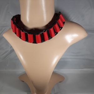 Leather Woven Collar with Black Rings