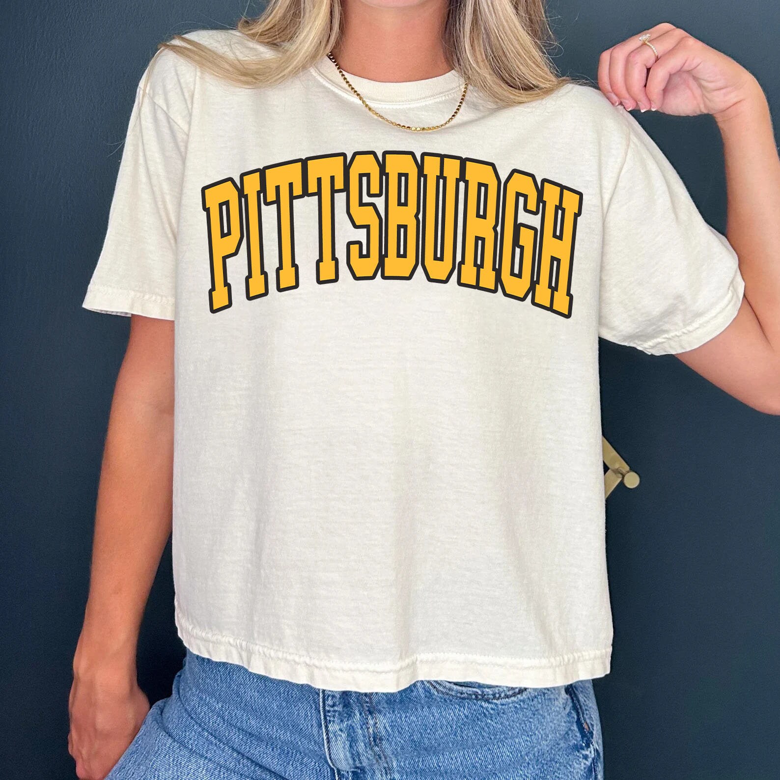 vintage Pittsburgh Baseball cropped Tshirt Pittsburgh Shirt Baseball T-shirt retro Pittsburgh Tee Pittsburgh Gift Comfort Color Crop Top
