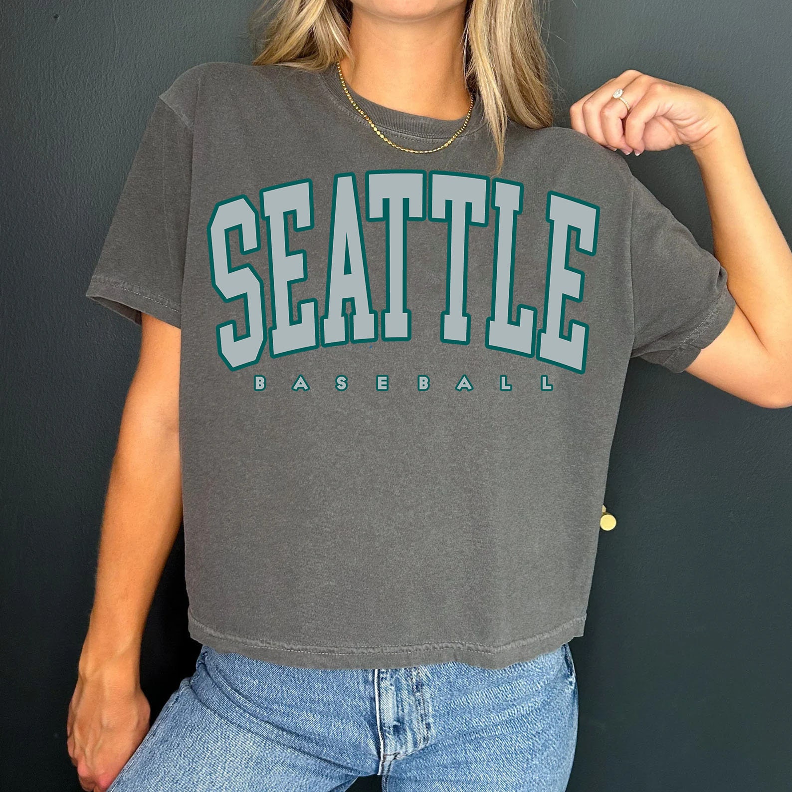 Vintage Seattle Baseball cropped Tshirt Seattle Shirt Baseball T-shirt retro Seattle Tee Seattle Gift Comfort Color Crop Top