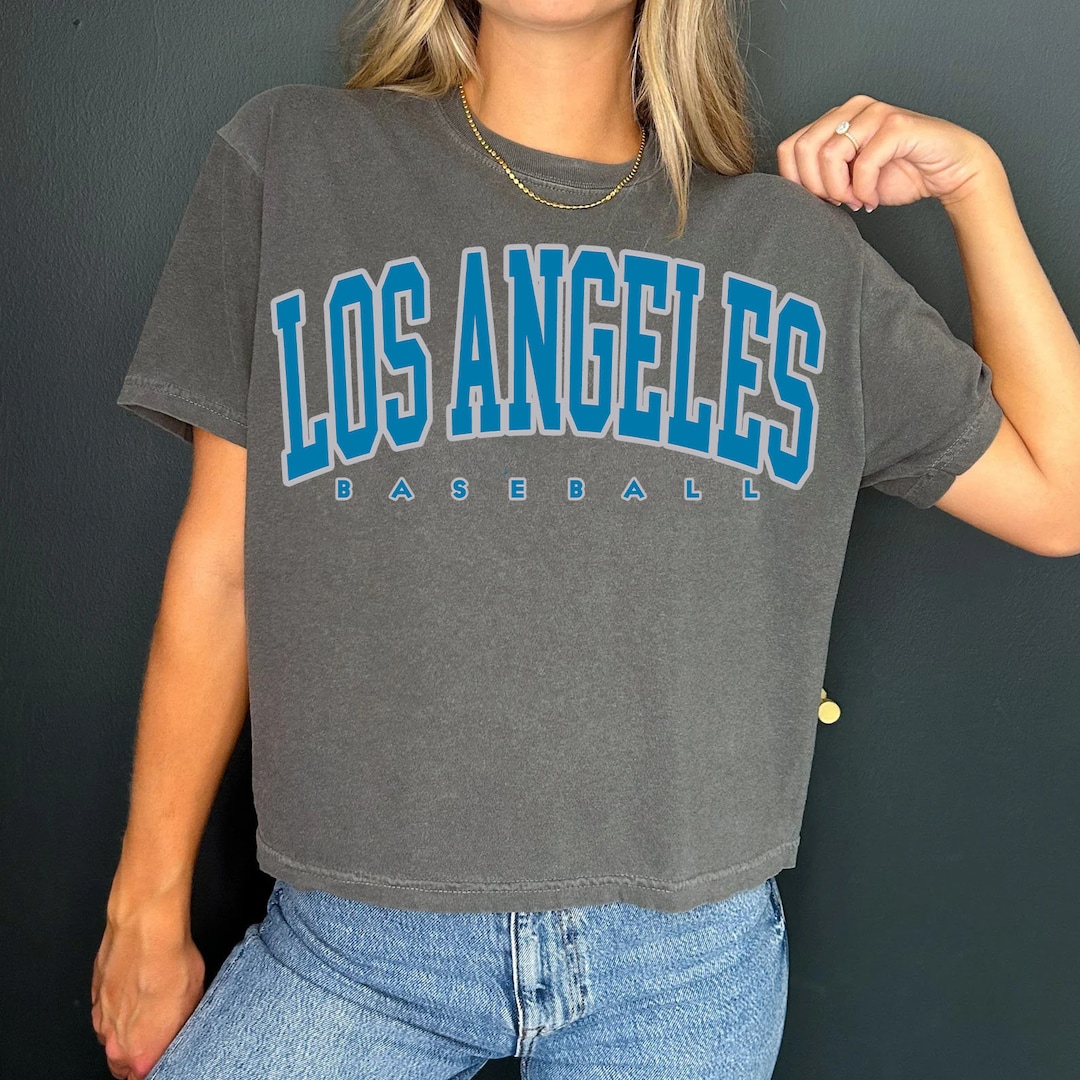 Saashi Los Angeles Brooklyn 91 Graphic Crop T Shirt Round Neck Casual Sports Cropped Top