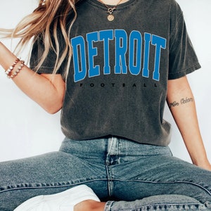 comfort colors Detroit Football shirt, Detroit Football Shirt, Retro Detroit Football Shirt, Detroit Football Gift, Detroit Sunday Football