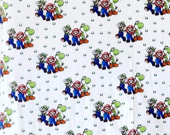 Mario and Friends on White Cotton Crib/Toddler Bedding