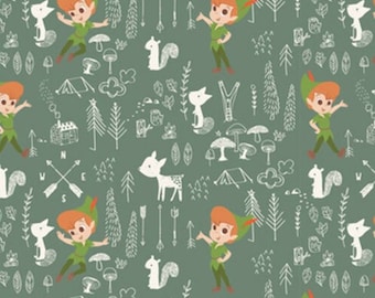 Peter Pan in the Forest Cotton Crib or Toddler Bed Fitted Sheet