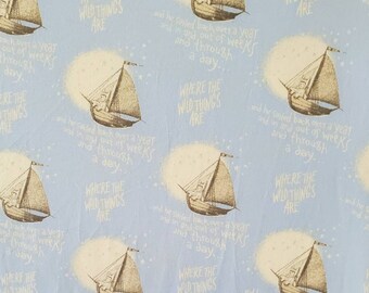 Where the Wild Things Are Sailboat and Max Cotton Crib Sheet