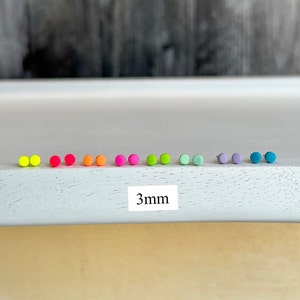 Build your own stud earring set | size 3mm| colorful neon stud| embedded post| handmade with polymer clay| men jewelry|