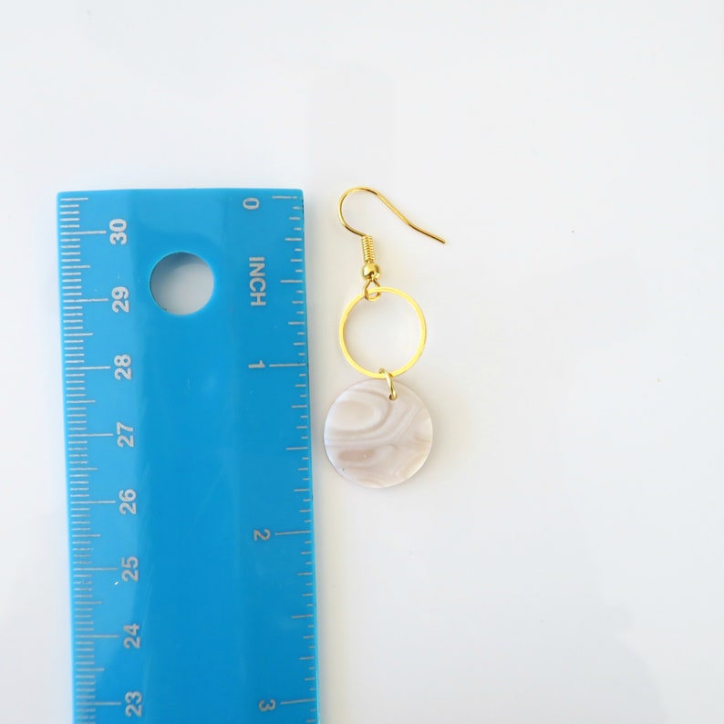 minimalist clay earrings delicate modern jewelry| White marble earrings handmade with polymer clay