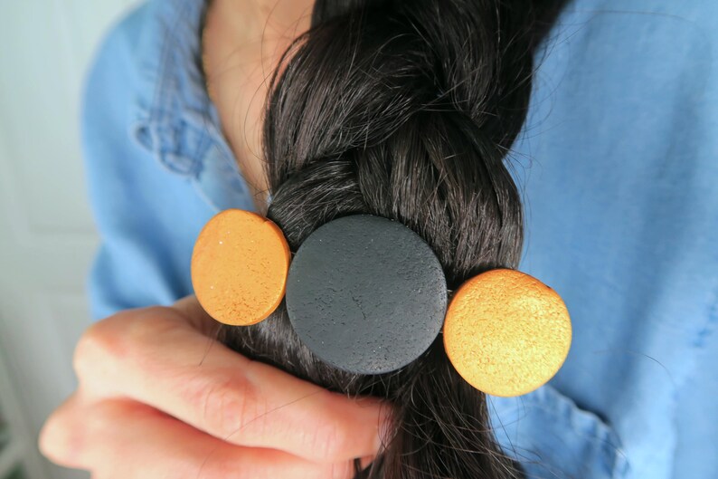fire glitter handmade with polymer clay holographic glitter hair barrette statement hair piece Hair clip geometric hair accessory