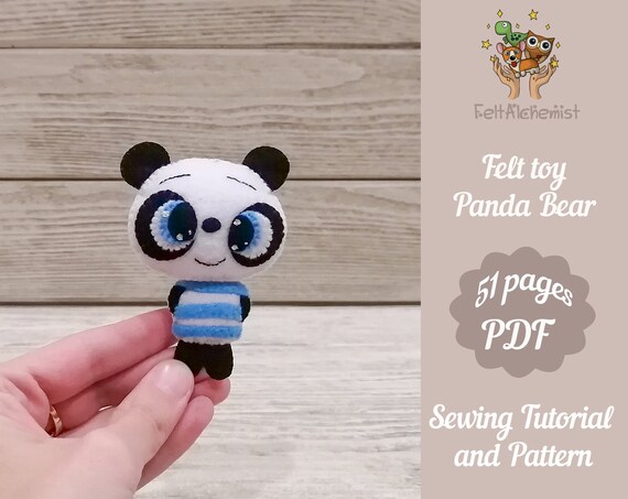Felt Pattern Panda Ornament Instant Download PDF Felt Sewing | Etsy