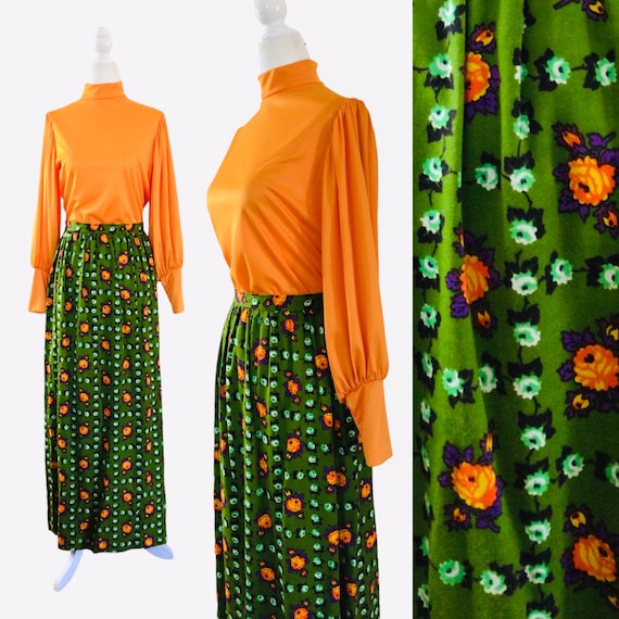 Etsy vintage floral maxi cheap skirt