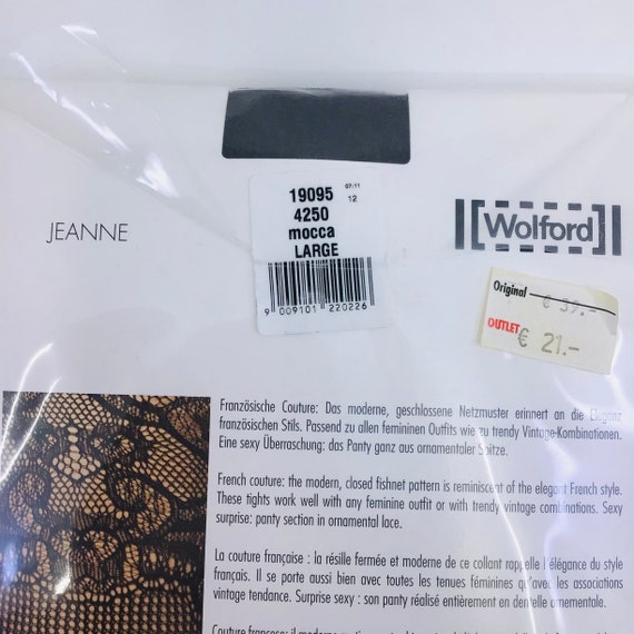 Wolford Jeanne Tights Pantyhose Mocca Size Large Fish… Gem